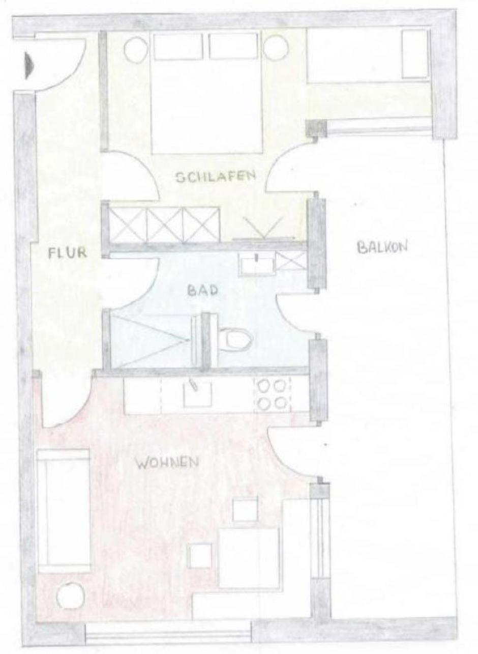 Apartment mit Balkon